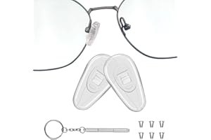 Mr.ZzjOOj Eyeglasses Nose Pads, Upgraded Soft Silicone Air Chamber Eyeglass Nose Pads, 6 Pairs of Screw-in 15mm Glasses Nose Pad Set with Screws and Micro Screwdriver