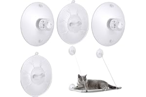 SANKOLY 4 Pieces Cat Window Perch Suction Cup, Powerful Cat Window Bed Seat Replacement Suction Cup, Clear PVC Sucker Pads, 2 Styles