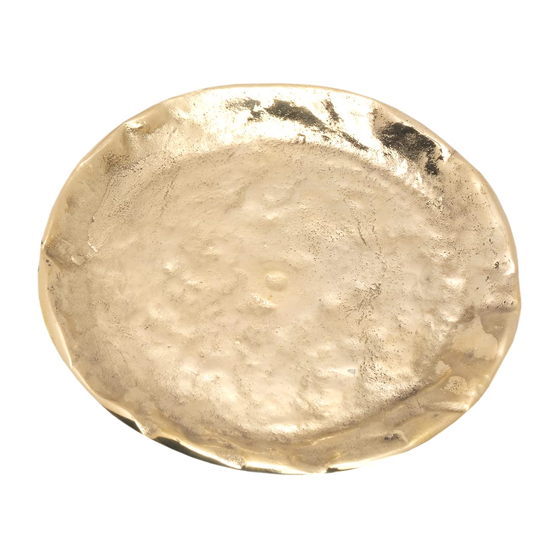NKlaus Candle plate Ø 9 cm polished brass gold coaster christening candle holder deco 10497