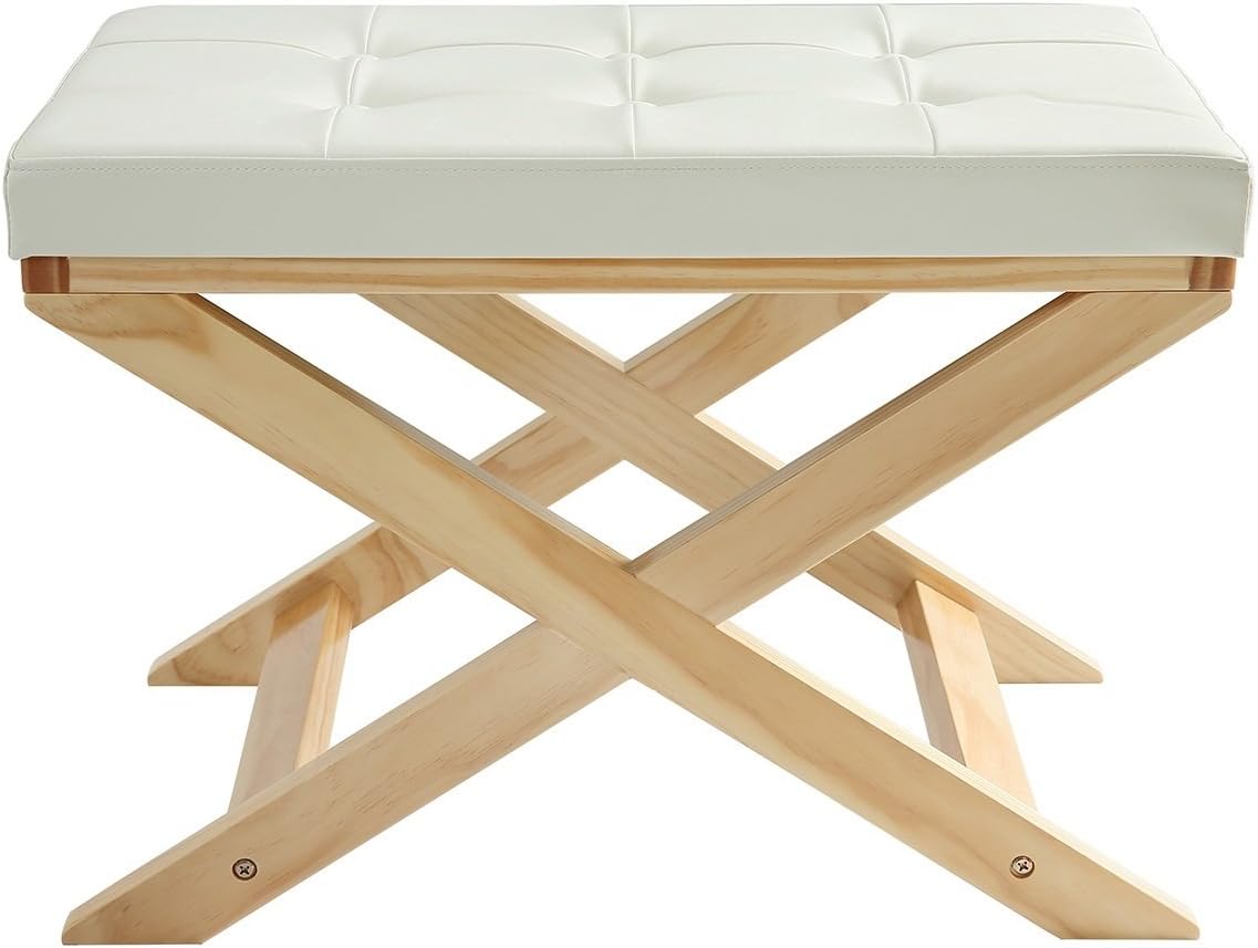 Orolay Cambio de Zapatos X-Banco otomana con Cuero de PVC y Patas de