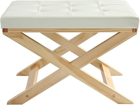 Orolay Cambio de Zapatos X-Banco otomana con Cuero de PVC y Patas de