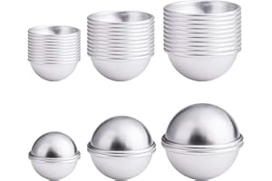 PETUTU 30PCS- Bath Bomb Mold Kit, 15 Set 3 Size Mold & Bath Bombs Press for DIY Making Supplies