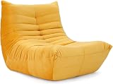 Vesgantti Togo Fireside Chair Yellow Soft Suede Premium Foam Lounge Sofa