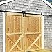 Yaheetech 13 FT Heavy Duty Double Door Sliding Barn Door Track Hardware Kit (Black)（Arrow Shape Hangers）