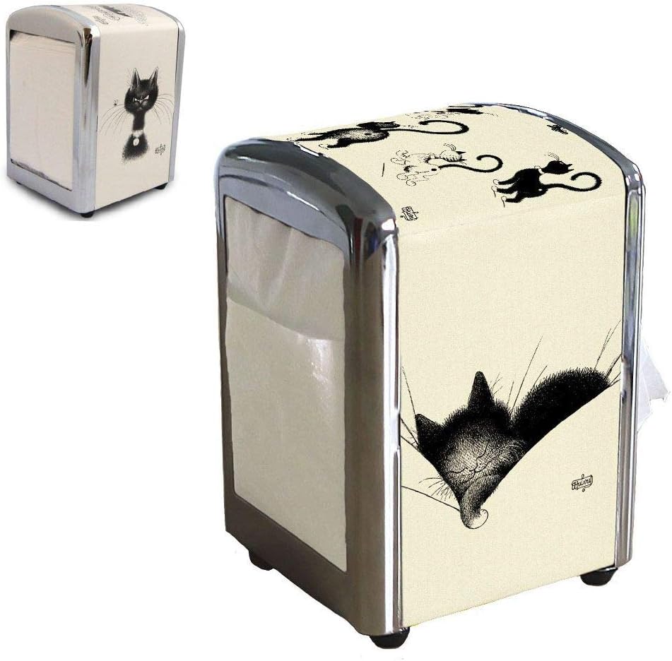FRENCH VINTAGE TOWEL DISPENSER RETRO AD THE CAT BY DUBOUT GROS DODO