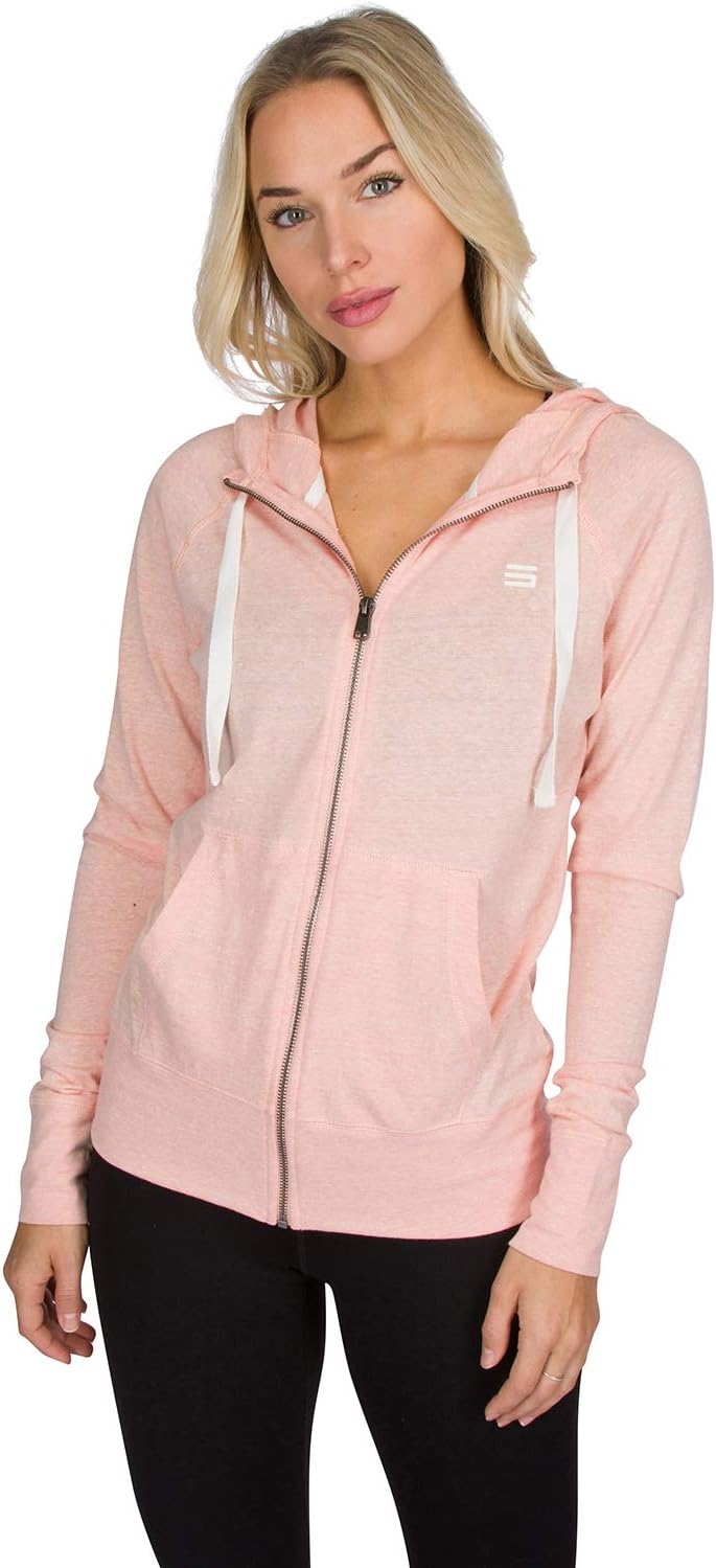 Three Sixty SixDry Fit Sweatshirts for Women - Zip Up Hoodie Sweater Jacket with Dual Pockets