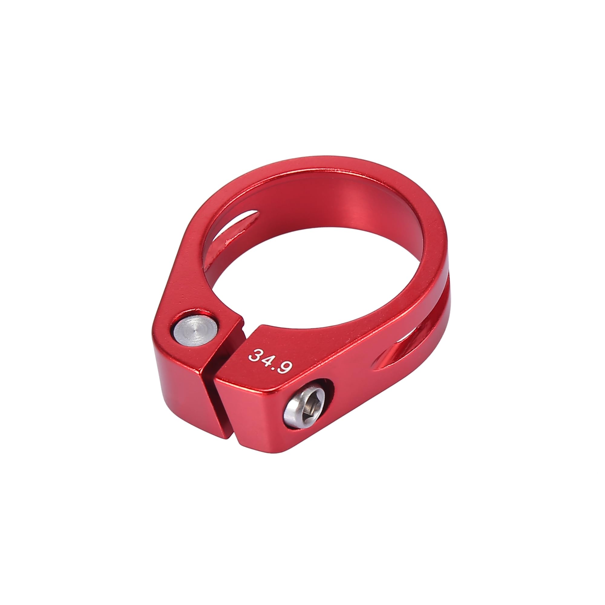 A ABSOPRO 34.9mm Aluminium Alloy Bike Seat Post Clamp Seat Post Adapter Red Item Replacement