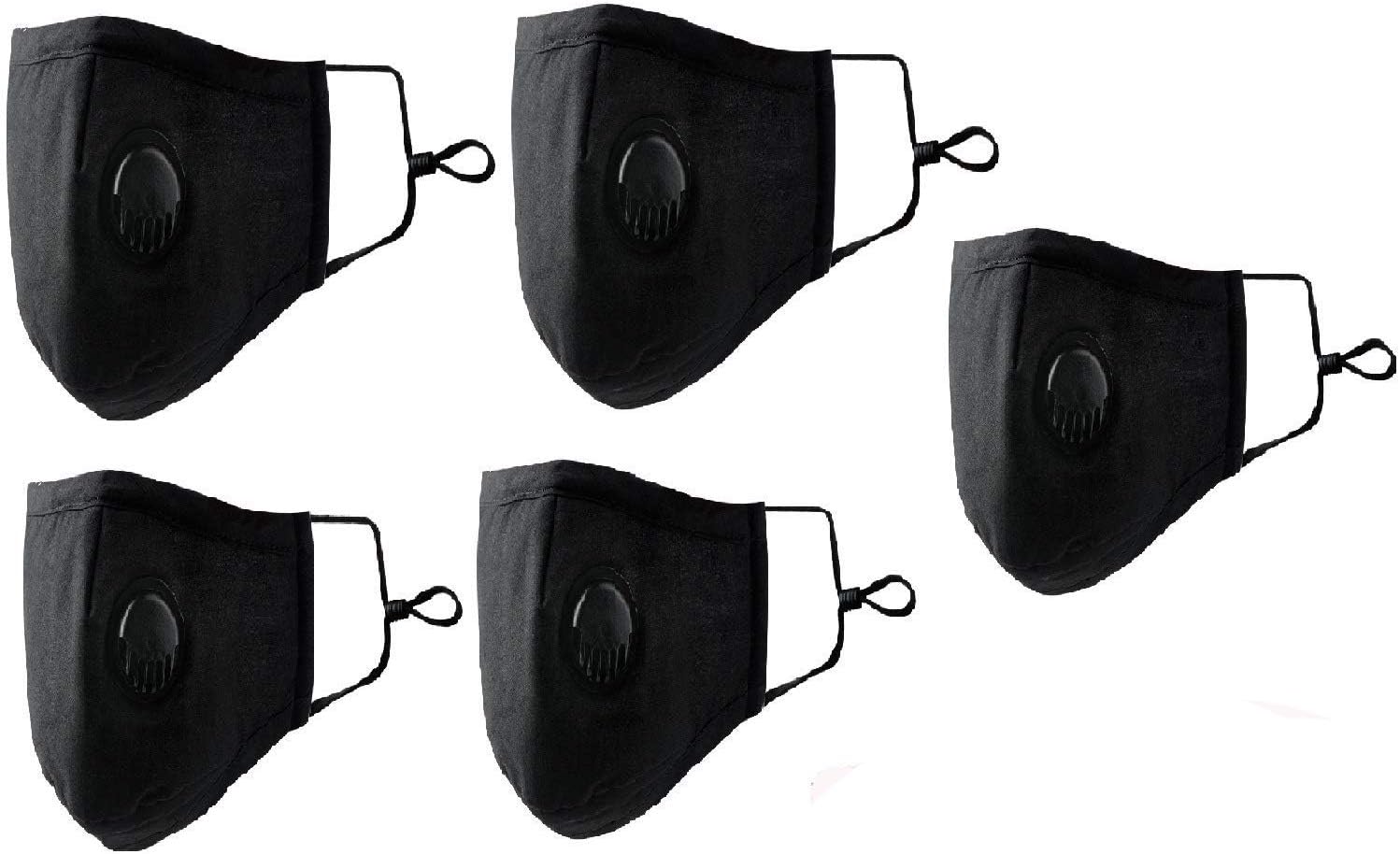 Anti Pollution Dust Mask N 95 Protect Mask PM 2.5 Air Dust Mask Face Washable Mask Respirator Cotton Mouth Masks (5pcs without Filter)