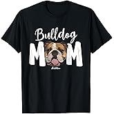 Cute English Bulldog Mom Top Funny Dog Walking for Women T-Shirt