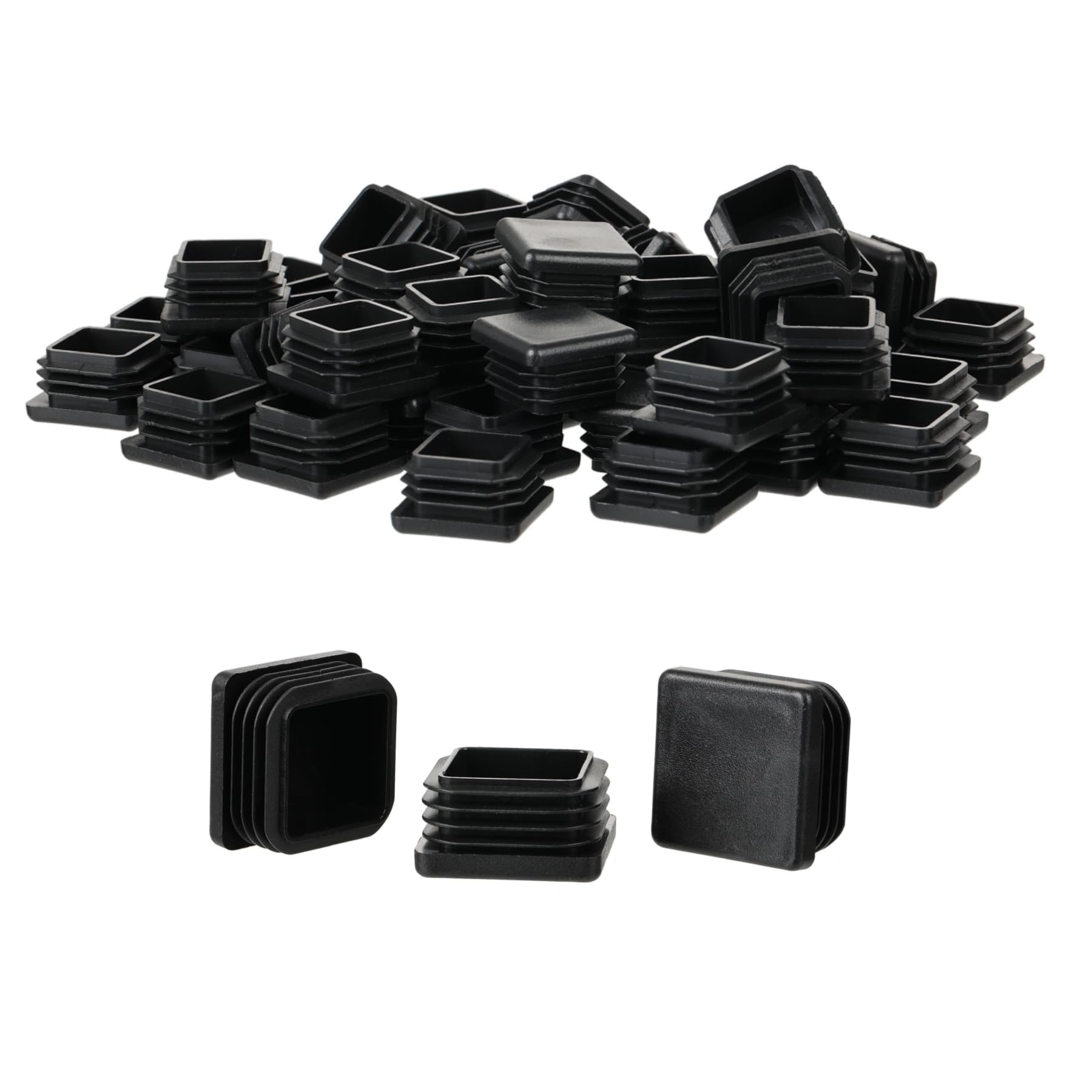 Photo 1 of 1" Square Tube End Cap Plastic Plugs Chair End Caps 1 Inch (25mm), 1X1 Tubing Plugs Furniture Sliders Glides Black (Fit 0.85-0.94" Square Tube Inner Size, 40pack)