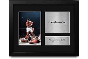 HWC Trading Muhammad Ali Gifts USL Framed Printed Signed Autograph Picture for Boxing Memorabilia Fans - US Letter Size