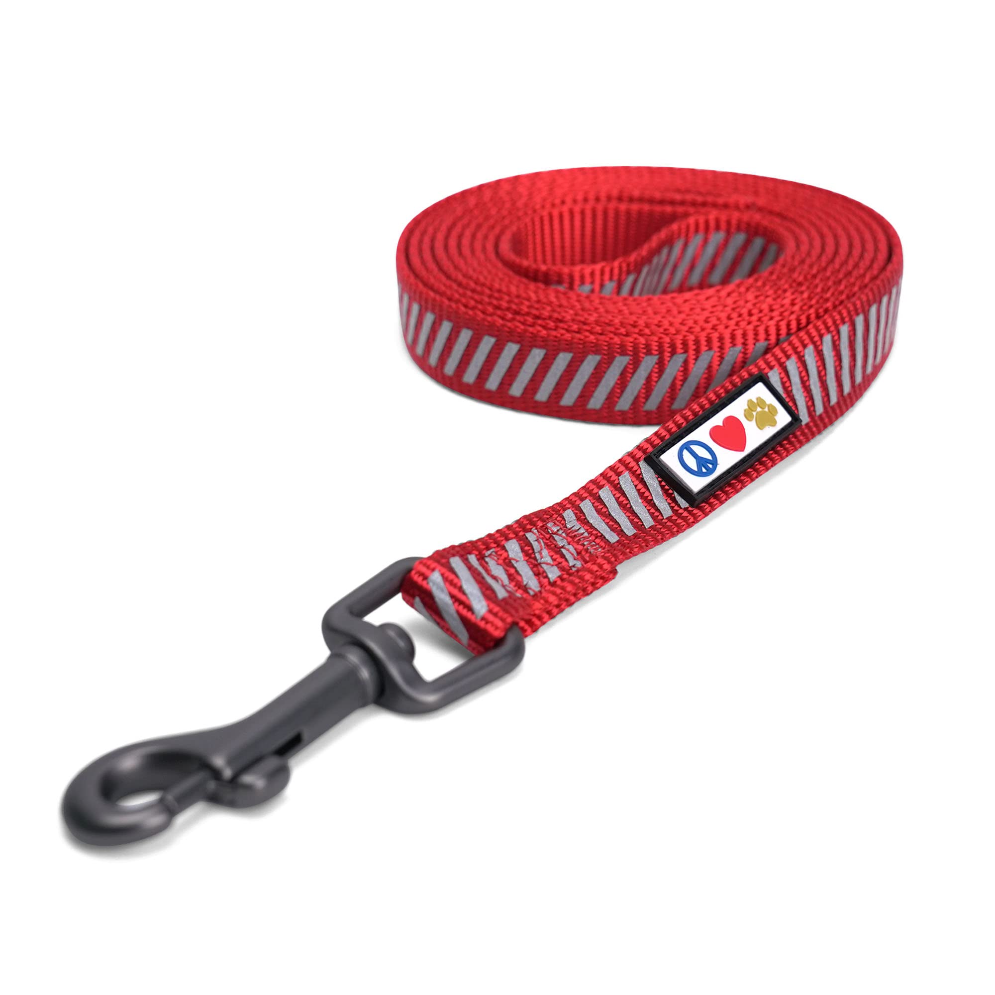 Pawtitas Traffic Reflective Dog Leash Comfortable Handle for Heavy Duty Dog Training Lead for Small and Medium Dogs 6 ft - 180 cm | Extra Small/Small Red Lead
