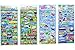 HighMount Transportation Stickers 8 Sheets with Car, Airplane, Steamship, Train, Motorcycle - PVC Transportation Stickers for Kids - 320 Stickers