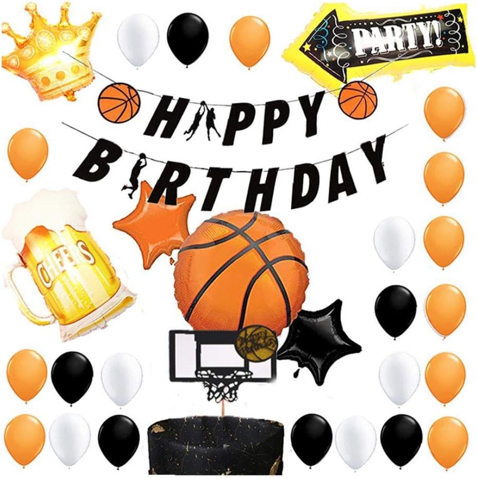 1 Set Mylar Foil Balloons Basketball Balloon for Christmas Party Valentine's Day Birthday Baby Shower Decor