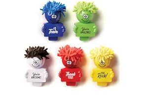 Cheersville! 5pk Web Cam Privacy Cover Mophead with Screen Cleaner, Desk Accessories Assorted Colors. Fits PC, MacBook, Cell Phone -Privacy Appreciation Gifts