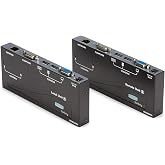 StarTech VGA KVM Console Extender Over Cat5, PS/2 &amp; USB, 500ft (SV565UTPU) | Control USB VGA KVM or PC up to 500ft, 150m, Ethernet, Multiple Servers, Computers, Hotkey commands, Driverless