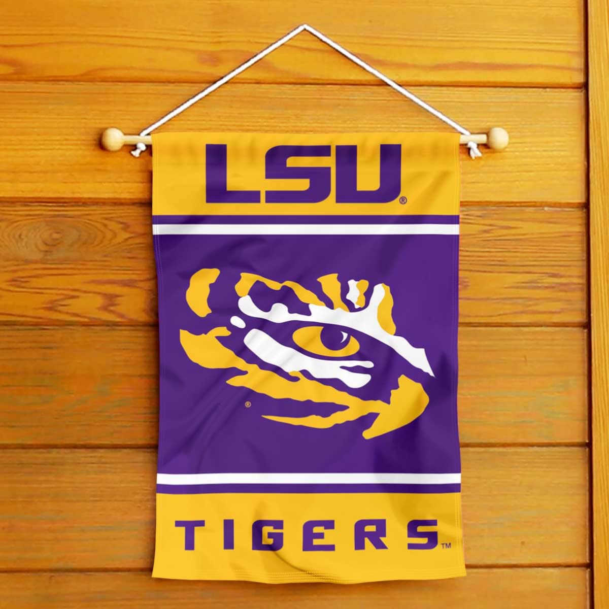 LSU Tigers Win Bar Flag – 3x5 Feet, Polyester, Officially Licensed – Reverse Print On Both Sides - View #2