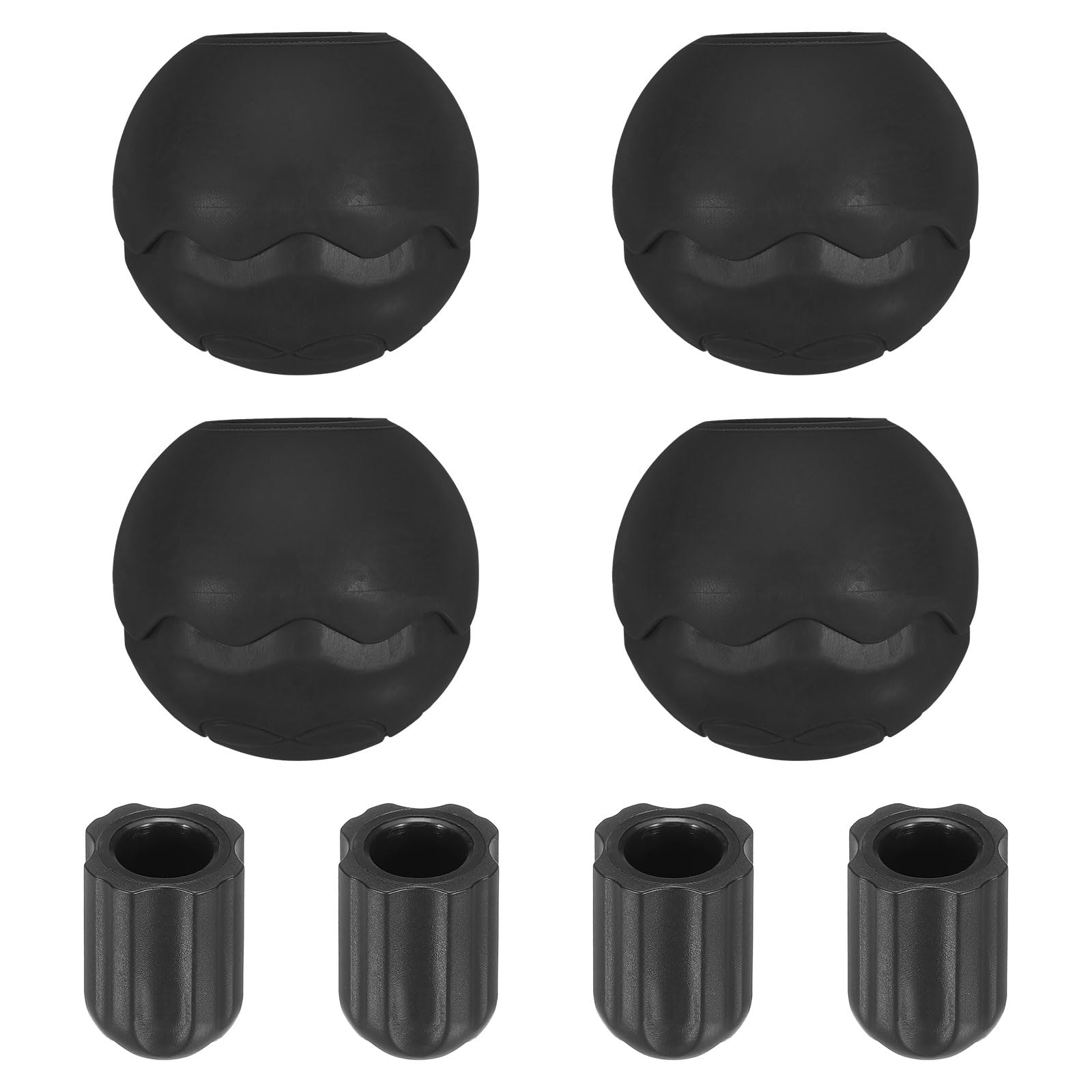 PATIKIL 0.51 Inch Chair Feet Replacement, 4 Pack TPE Outdoor Camping Chair Leg Tips Ball Cap Folding Chair Legs Floor Protectors Stability on Rugged Fit for 0.51"(13mm) Chair Feet, Black