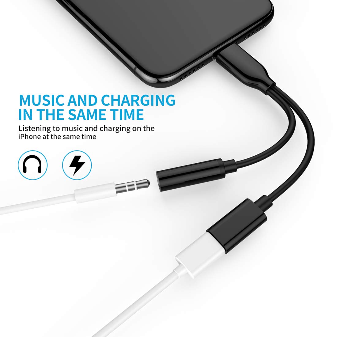 Headphone Adapter for iPhone X Earphone 3.5mm Jack AUX Cable Audio