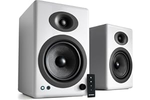 Audioengine A5+ Wireless Bluetooth Bookshelf Speakers - Premium 150W Stereo Speakers for Music, Gaming, Turntables, Home Theater Systems - Powerful Studio Monitors
