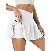 COPYLEAF Tennis Skirt for Women High Waisted Golf Skirts with Pockets Shorts Crossover Athletic Pleated Skorts