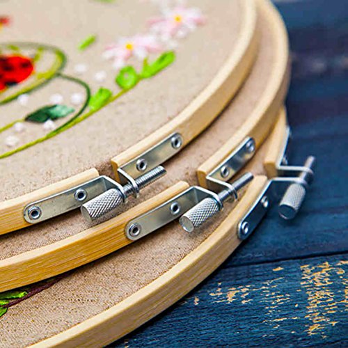 Embroidery Hoop Set Bamboo Circle Cross Stitch Hoop Ring Embroidery Circle Kits by Vorey (Small) - Thumbnail 5