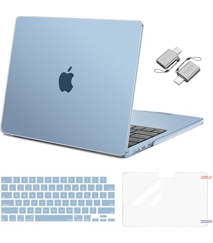 Amazon.com: KEROM SkyBlue Clear Case for MacBook Air 13 inch 2026