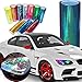 12 by 48 inches Self Adhesive Shiny Chameleon Headlights Tail Lights Fog Lights Films,Film Sheet Sticker,Tint Vinyl Film (12 X 48 Bright Red)
