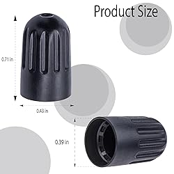 MEAJOO 15PCS TPMS Tire Valve Long Stem Caps, Black