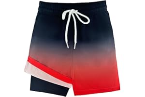 BROWNKNOT Boys Swim Trunks with Compression Liner Swim Shorts Bathing Suit UPF50+ Stretch Swimwear for Boy Quick Dry, 5-16Y
