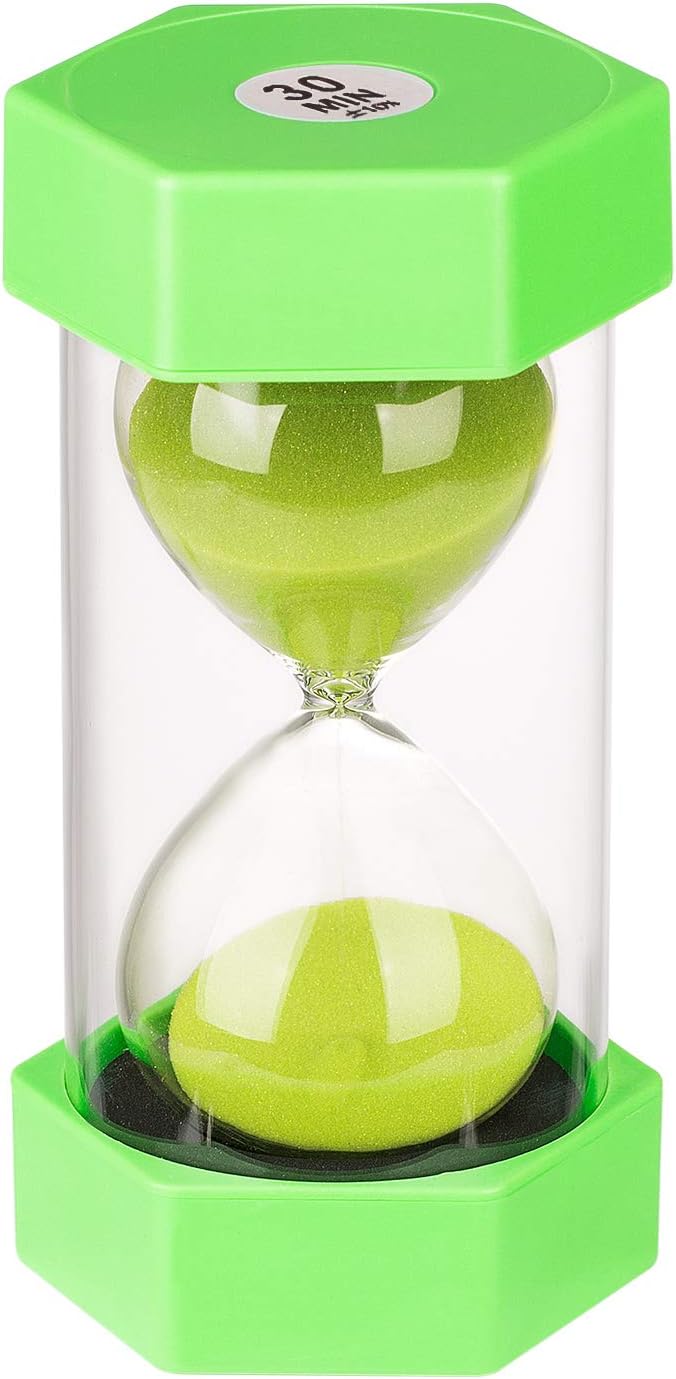 KSMA Sand Timer 30 Minutes Hourlass Timer,Colorful Sandglass Timer for Kids,Office,Classroom,Kitchen,Games,Toothbrush Timer Clock