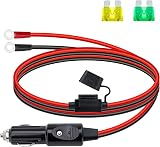 12 AWG Heavy Duty Cigarette Lighter Plug, 6.5 FT Cigarette Lighter Male Plug Adapter Cable with LED Lights and Fuse Box (20 A, 30A), Male Cigarette Lighter Plug, Car Accessories for Inverter, Air Pump