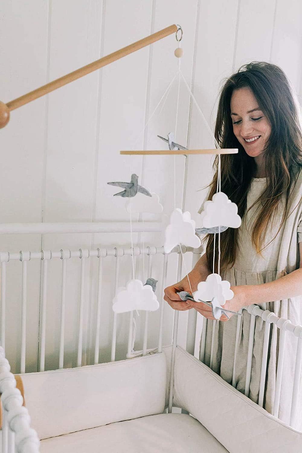 Decoration Accrochante De Cloche De Lit De Feutre Lit Bebe Decoration De Plafond Rmfc Bebe Carillons Eoliens Mobile Musical Pour Garcon Fille Mobile Bebe Bois Lit Boules De Feutre Cadeaux De Naissance