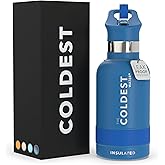 Coldest Insulated Water Bottle with Straw Lid - Stainless Steel Metal Insulated Bottle for Men & Women (Sailor Blue, 12 oz)