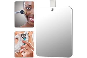 CANHARD Unbreakable Shower Mirror for Shaving,10.8x7 Inch Large and Portable Shower Mirror for Men with Adhesive Locker Mount, Ideal for Camping and Traveling, NOT Fogless Mirror for Shower