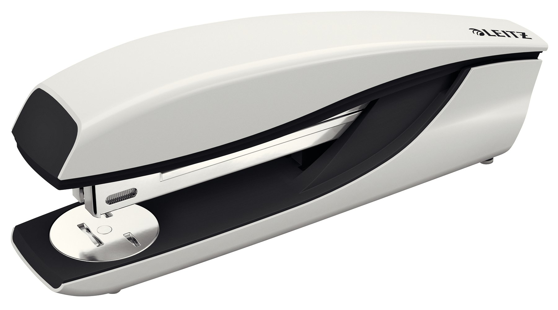 Leitz Stapler 5504 Grey: Classic Office Stapler for 2-40 Sheets, Ideal for Everyday Use, No Jam, High Accuracy, Top Loading, Rotating Anvil, Space-Saving, Grey, 294g, 200 P4 Staples, 64x41x182mm