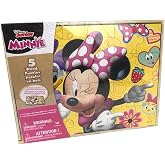 Disney Minnie Mouse 5 Wood Jigsaw Puzzles in Wood Storage Box