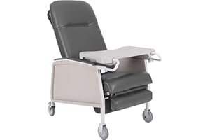 PROHEAL 3 Position Geri Chair - Charcoal Medical Recliner Chairs for Elderly with Meal Tray for Home and Hospital - 250 Pound Weight Capacity - Reclining Medical Chair for TV, Relaxation, Food