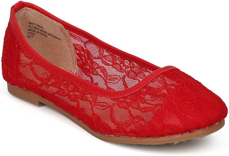 red ballet flats