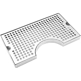 Barworks Kegerator Beer Drip Trays, Stainless Steel Keg Drip Tray with Non-Slip Rubber Pad, Premium Metal Beer Tower Drip Pan for Home Bar Mini Fridge without Drain