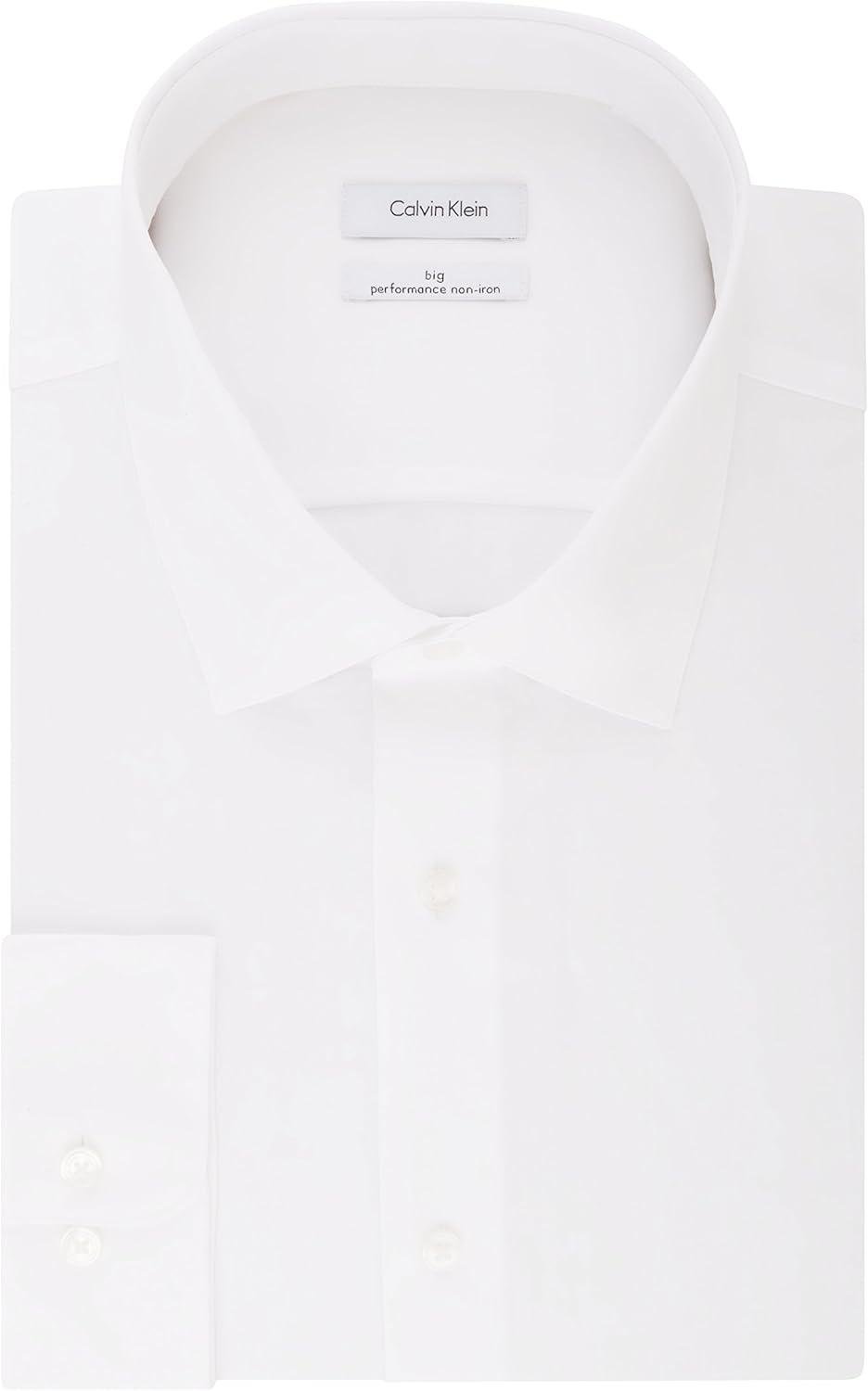 Calvin Klein Men's Big and Tall Dress Shirts Non Iron Herringbone Solid: Clothing