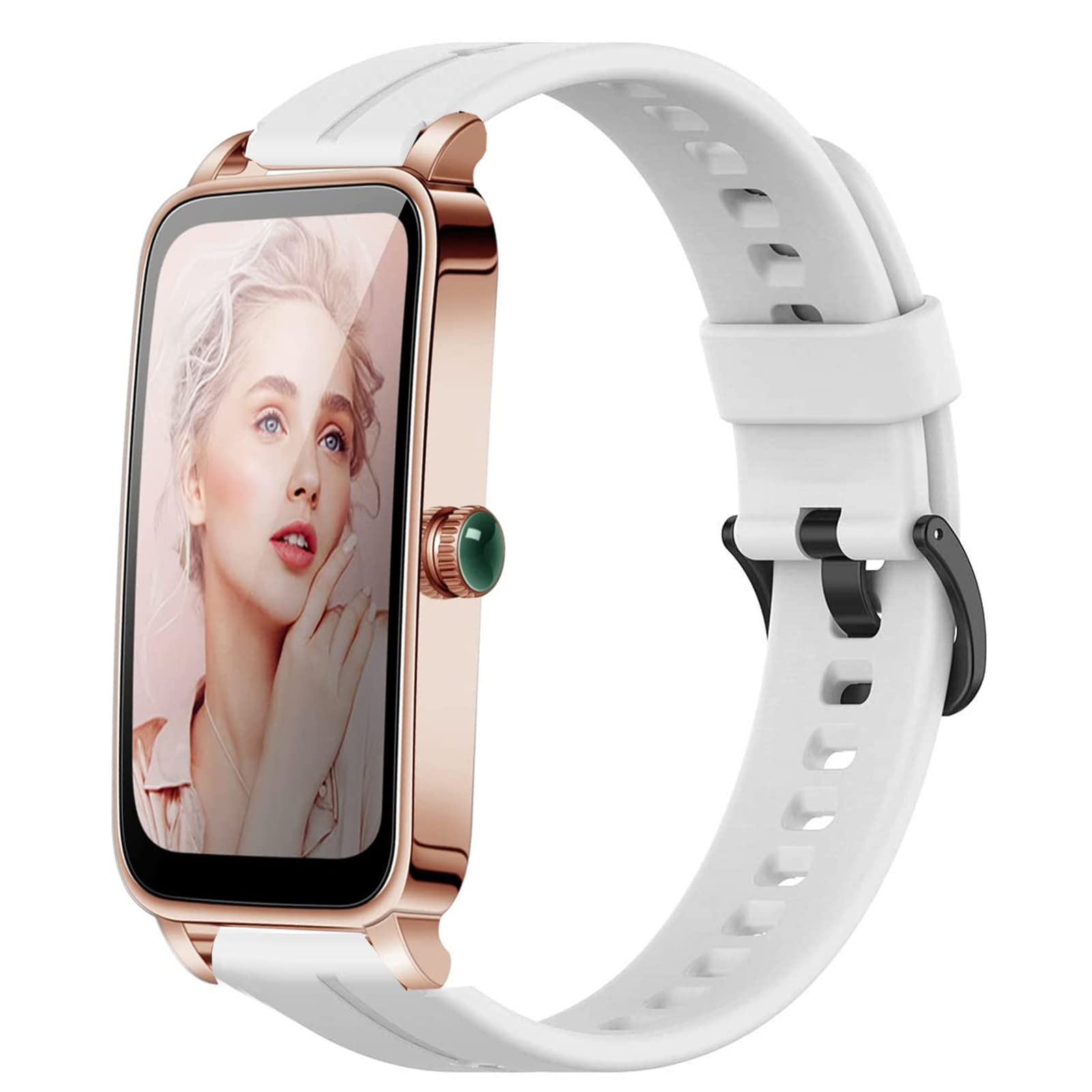 onetuo Compatible for BOCLOUD Smart Watch Band, Silicone Replacement Soft Band Wristbands Straps BOCLOUD Smart Watch 1.45" / MorePro HM08 /FITVII HM08 Smart Watch (White)