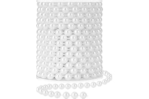 YAXINRUI Craft Pearl 33 Feet Pearl Beads Garland for Christmas Tree, 10MM White Faux Pearls Strings Bead Roll Strand for Wedding Party Christmas Tree Decoration
