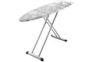 Bartnelli Pro Luxury Ironing Board - Extreme Stability | Made in Europe | Steam Iron Rest | Adjustable Height | Foldable | European Made Gray