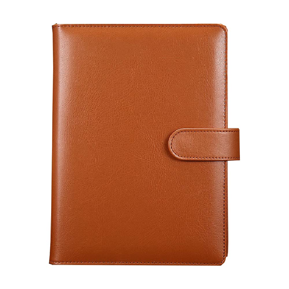 tooloflife A5 PU Leather Ring Binder, 6 Round Rings Refillable Notebook Binder for A5 Filler Paper, Spiral Journal Travel Writing Notebook Diary Binder Cover, Brown