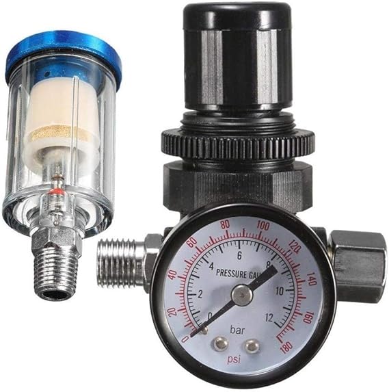 Pintura La pulverización con aire Regulador Indicador de presión y 1/4