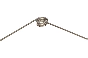 ASSOCIATED SPRING RAYMOND 302 Stainless Steel Torsion Spring, Right Hand Wind Direction, 90° Deflection, 0.484" OD, 0.054" Wire Size, 2" Leg Length, 0.296" Mandrel Size, 0.31" Min. Axial Space (Pack of 10)