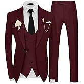 Wangyue 3 Piece Mens Tuxedo Suit Slim Fit Tuxedo for Men Double Breasted Wedding Prom Suits Blazer Vest Pants Sets 2026