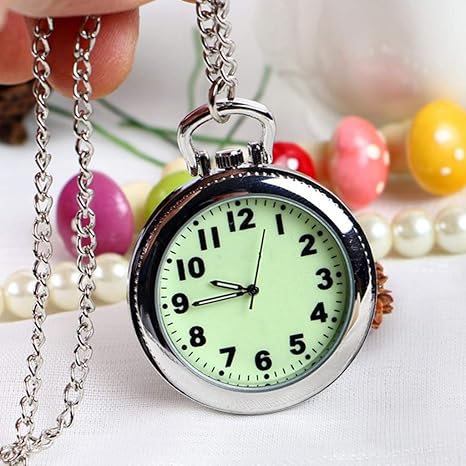 Amazon Co Jp メンズギフト 懐中時計大型ダイヤル発光クリアローマ数字の男性と女性のキーホルダー 木製時計メンズ Color B ホーム キッチン