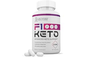 JUSTIFIED LABORATORIES F1 Keto Pills 1275MG New & Improved Formula Contains Apple Cider Vinegar Extra Virgin Olive Oil Powder Green Tea Leaf 60 Capsules